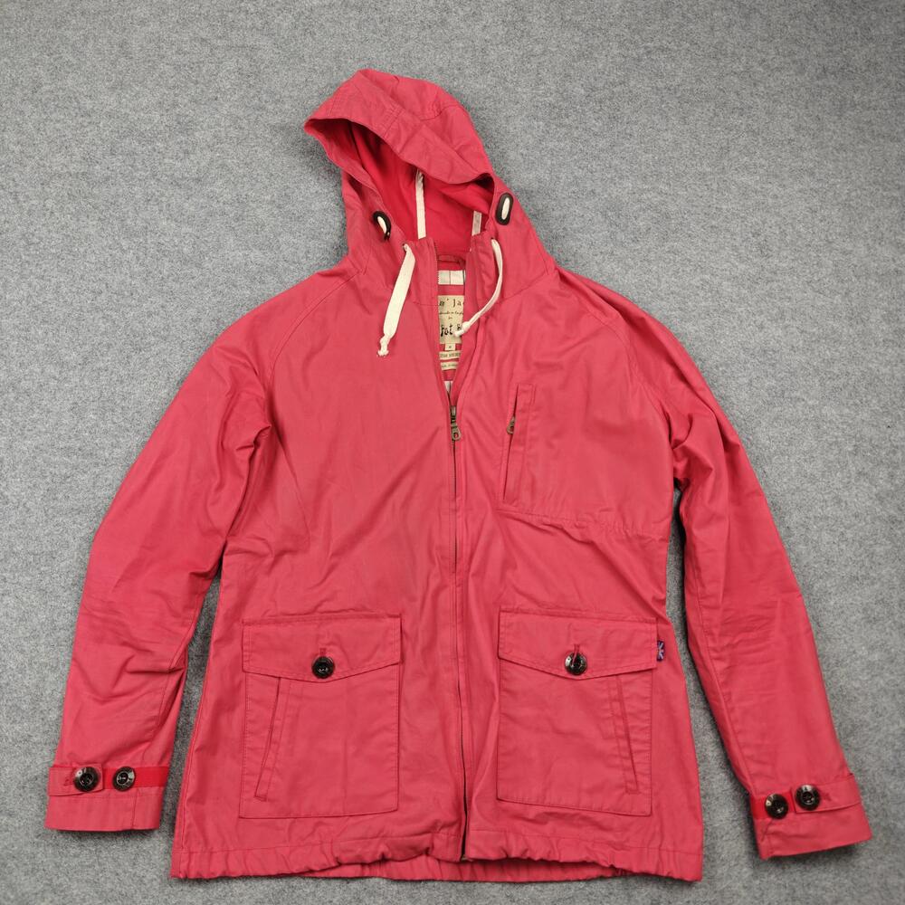 Cro Jack Fat Face Jacket Womens Medium Coral Red Lucy Anorak Hooded Lined
